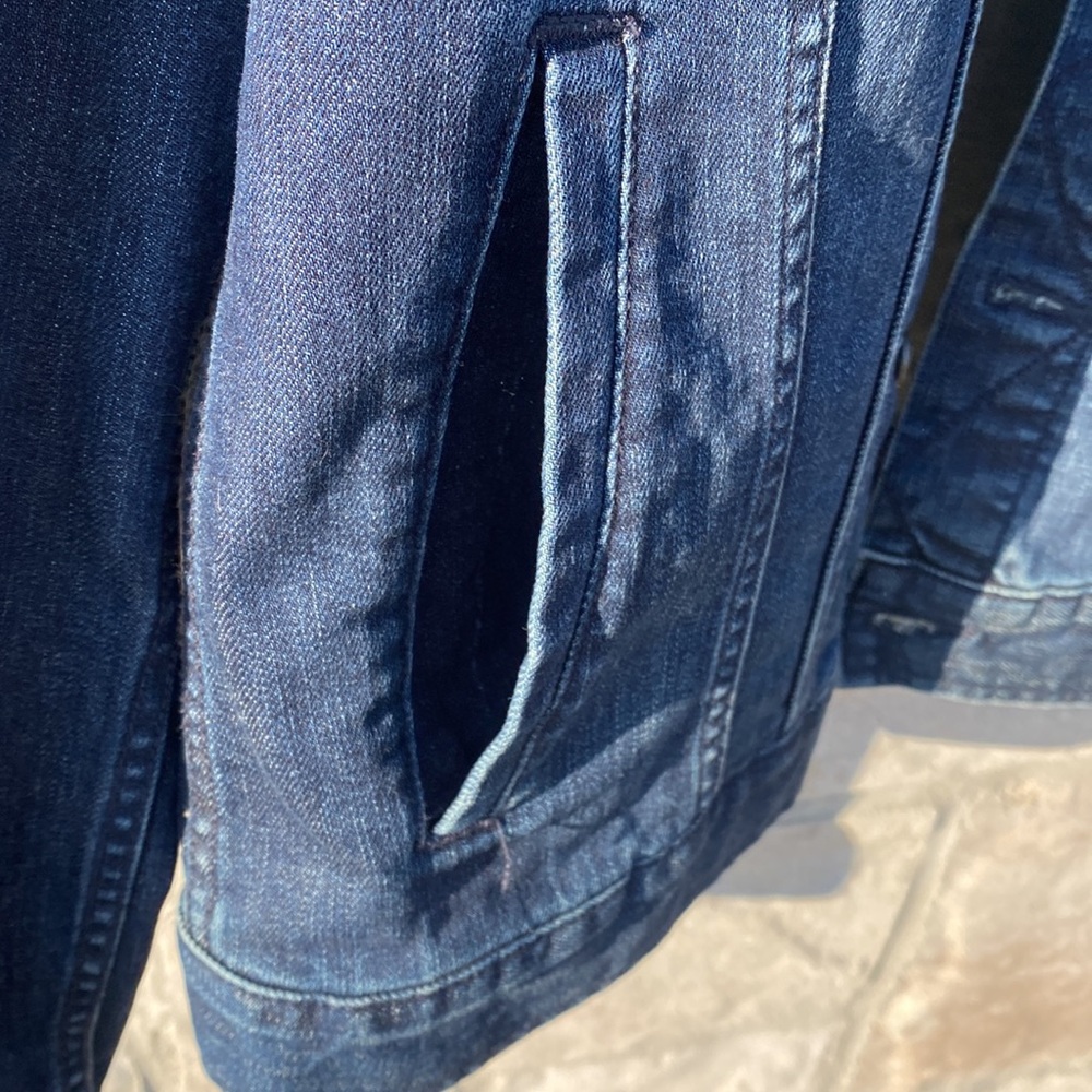 Mens Banana Republic Dark Denim Jean Jacket Button Down Large New Condition - Picture 7 of 11